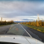 Long Stretch Of Road on the way to Tok Alaska. Long Stretch Of Road