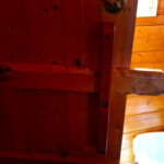 Homemade door latch. 2019-07-20_Bozeman_Hotsprings-04