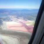 Salt evaporation ponds north of Salt Lake City 2019-08-23 Seattle to Salt Lake City