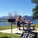 David and Tommy grilling lunch. 2019-08-25 Pineview Reservoir